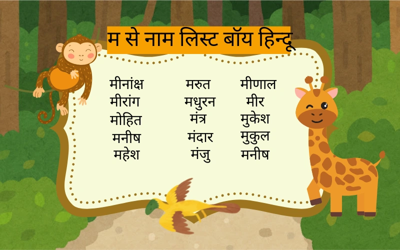 म से नाम लिस्ट बॉय हिन्दू