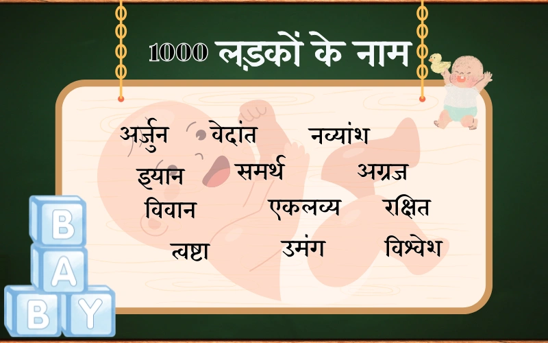 1000 लड़कों के नाम 2026 | हिन्दू, Muslim & Indian Baby Boy Names अर्थ सहित